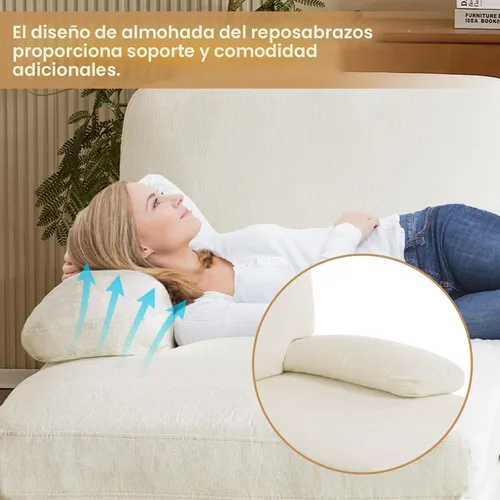Vista 6 de VINGLI Sofá modular de 110 pulgadas para sala de estar, sofá en forma de U con diván doble, juego de sofá de 4 asientos con tela de felpilla