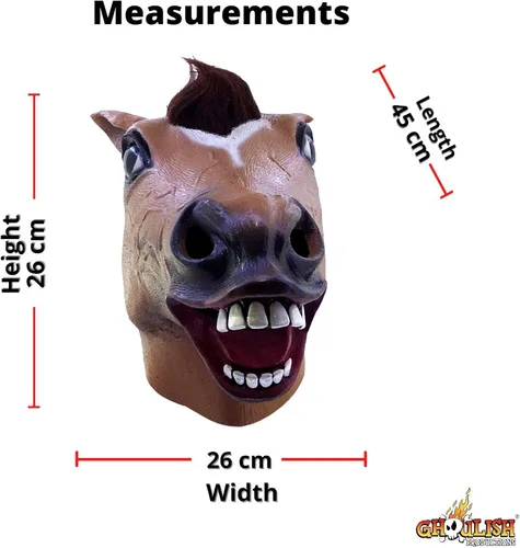 Vista 4 de Ghoulish - Máscara de caballo marrón talla única