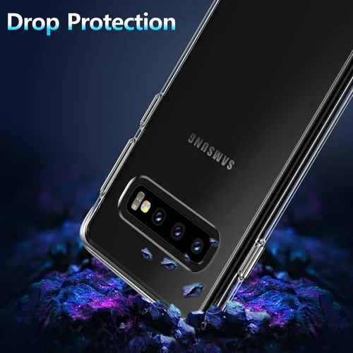 Vista 3 de Rayboen Funda para Galaxy S10 Plus, diseño transparente a prueba de golpes, funda de protección a prueba de golpes, parte trasera de policarbonato