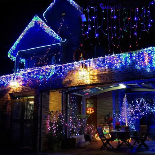 Vista 2 de Lainin Tira de luces LED de 96 luces LED enlazables de 11.5 ft con 8 modos de control para interior/exterior/patio/boda/fiesta de Navidad