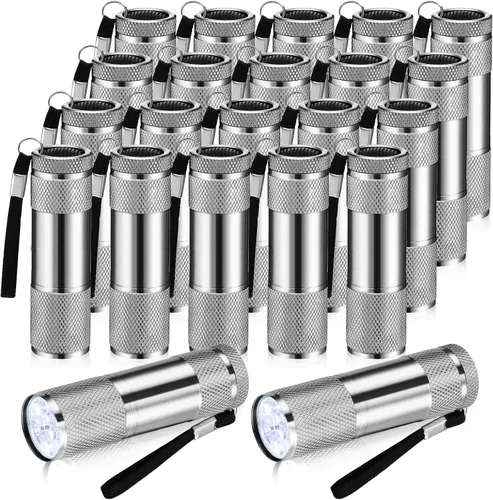Vista 8 de VIHOSE 20 piezas de linternas mini a granel, linterna de mano brillante de aluminio con cordón, linternas LED pequeñas para lectura nocturna Lovely