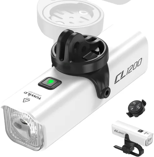 Vista 11 de TOWILD CL1200 Bike Lights for Night Riding,Compatible with Garmin/GoPro Mount,1200 Lumen Bike Headlight,5000mAh Rechargeable Battery,Waterproof Bike