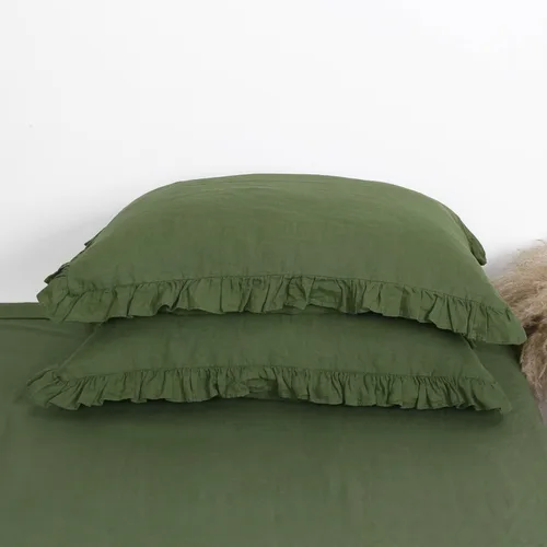 Vista 26 de Linen World - Juego de 2 fundas de almohada de lino francés, fundas de almohada que absorben la humedad lavadas a la piedra