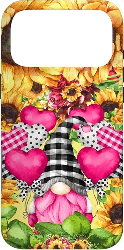 Vista 22 de Cute Sunflower Pattern for Women Pink Valentines Gnome Case for iPhone 17