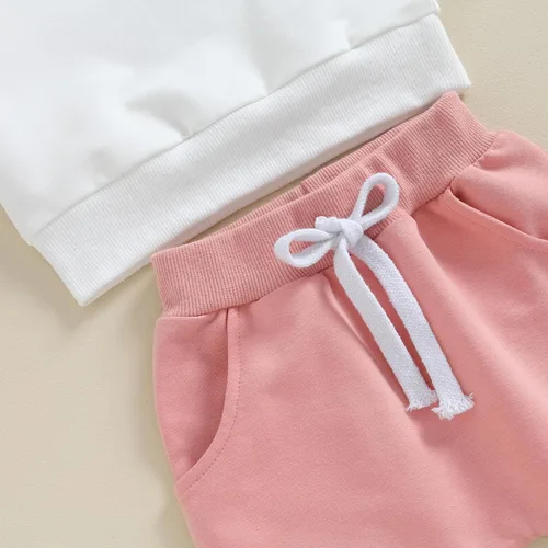 Vista 6 de Conjunto de sudadera de manga larga para bebé y niña, para otoño, invierno, sudadera a cuadros y pantalones elásticos