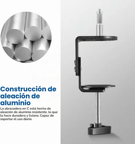 Vista 7 de NEEWER Abrazadera C resistente con columna de montaje para soporte de luz