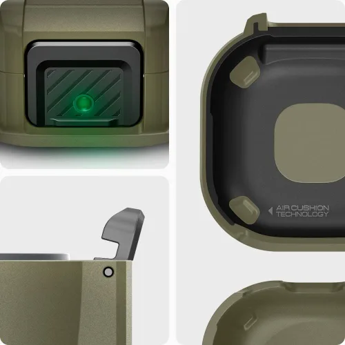 Vista 4 de Spigen Ajuste de bloqueo para Galaxy Buds Core, Buds FE, Buds 2 Pro y Buds Vintage Caqui