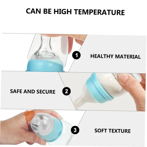 Vista 3 de Botella pequeña portátil de lactancia para recién nacidos, diseño antiflatulencia, alimentador ligero de jugo y leche