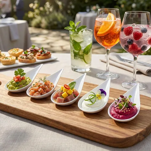 Vista 3 de Restaurantware Cucharas de lágrima de 4 x 2 pulgadas, 20 cucharas de aperitivo – Cucharas desechables de plástico blanco con sangría para bodas