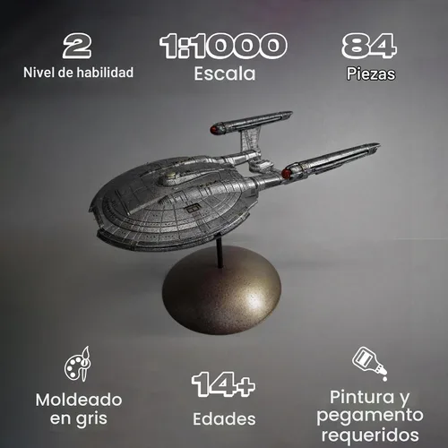 Vista 2 de Polar Lights Star Trek NX-01 Enterprise (Snap) Kit de modelo a escala 1:1000 2T