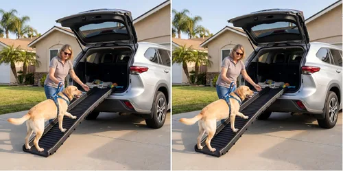 Vista 10 de PawStep 50524 Rampa plegable portátil para mascotas, 61", color negro