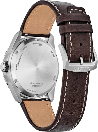 Vista 3 de Citizen Men's Eco-Drive Brycen Sport Casual Watch, Silver-Tone Super Titanium Case, 3 Hand, Date Marrón/Azul