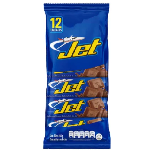 Vista 2 de Chocolatina Jet (paquete de 36) una barra de caramelo de chocolate colombiano dulce colombiano colombiano snack colombiano aperitivo colombiano