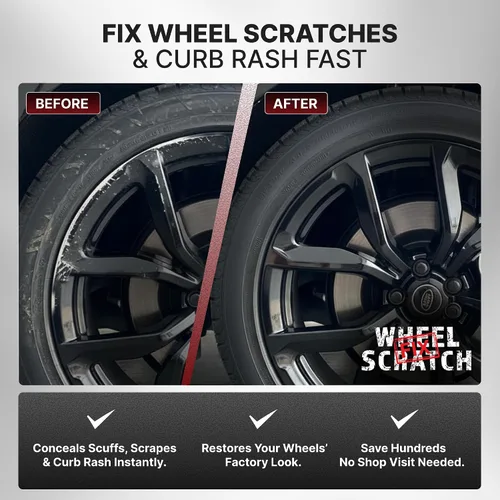 Vista 2 de Wheel Scratch Fix - Kit de retoque de llantas rápido y fácil, colores universales (negro (brillo))