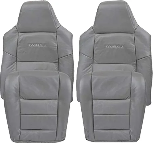 Vista 3 de 2003 2004 2005 2006 2007 Ford F250 F350 Lariat Funda de repuesto de cuero sintético, conductor y pasajero (soporte para ambos lados)