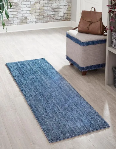 Vista 13 de Unique Loom Shaggy Chic Collection Alfombra de área, lanudo (2' x 3' 1", rectangular, azul arándano)
