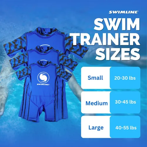 Vista 6 de Swimline Traje de entrenamiento de natación flotante de licra, azul para niños, talla S