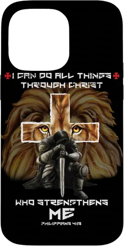 Vista 19 de Fundas para iPhone 11 Christian Phone Cases Men Bible Verse Philippians 4:13 Lion Case