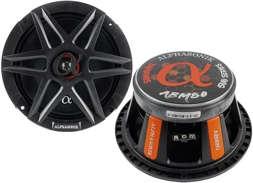 Vista 7 de Alphasonik 1 par de altavoces ABM65 de la serie DYNAMIS de 6.5" 600 vatios máx. 150 vatios RMS de rango medio para audio de coche de 4 ohmios