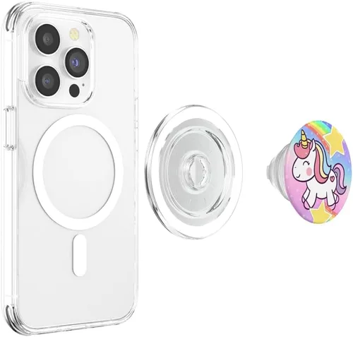Vista 4 de Diseño de unicornio místico. PopSockets MagSafe PopGrip para iPhone