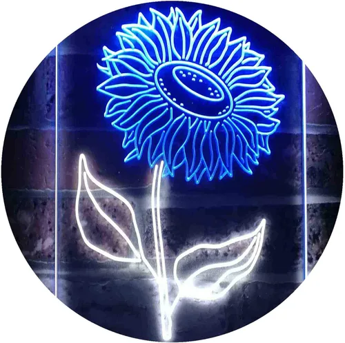 Vista 16 de ADVPRO Letrero de neón LED de doble color para sala de girasol, azul y rojo, 8.5 x 12 pulgadas st6s23-i3533-br