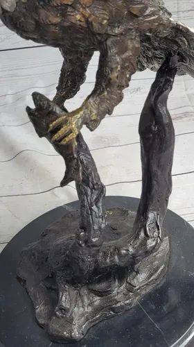 Vista 7 de EUROPEAN BRONZE Pesca voladora Águila calva Arte militar Estatua de mármol de bronce patriótico americano brillo fundido en caliente hecho a mano