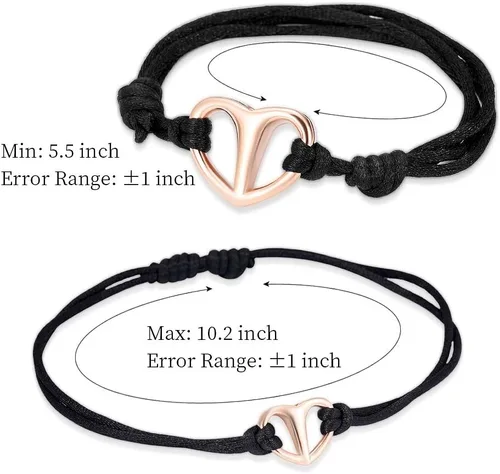 Vista 6 de Pulsera de cremación de corazón para cenizas, pulsera de urna conmemorativa ajustable para cenizas de un ser querido joyería de cremación
