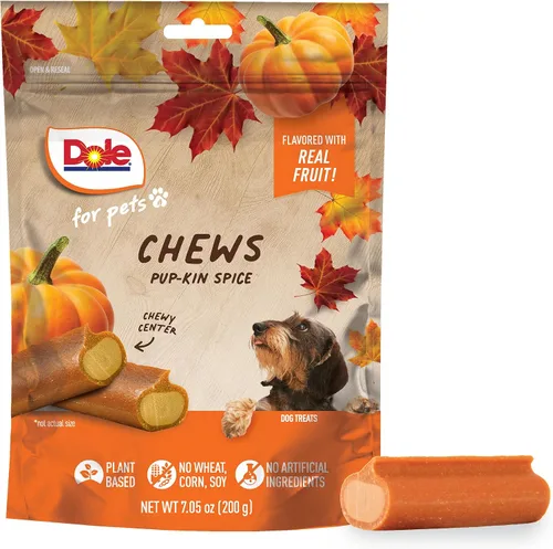 Vista 11 de Dole para Mascotas Masticables para Perros Recién Traídos, Golosinas para Perros Surtidas Sabor Plátano y Calabaza, 7oz Con Sabor de Verduras