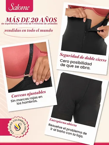 Vista 4 de Salome Fajas Colombianas Moldeadoras Strapless Stage 2 Faja Body Shaper for Women Butt Lifting Shapewear Negro 215
