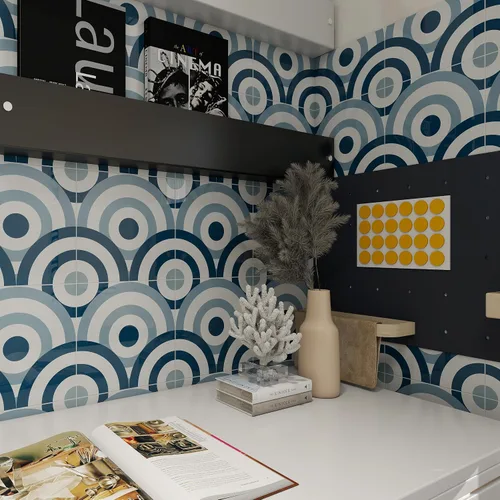 Vista 9 de COLAMO Azulejos de Lujo 10 Piezas Azul Brillante Despegar y Pegar, Autoadhesivos para Salpicadero de Cocina para Pared de Acento, Azulejo de Pared