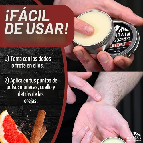 Vista 4 de Rocky Mountain Barber Company - Colonia sólida de cítricos y especias para hombres, 2 onzas