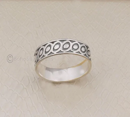 Vista 3 de 925 Silver Ring, Handmade Band Ring Women, Statement Band Rings, Fidget Spinner Ring, Wide Band Ring, Boho Band Rings, Narrow Band Ring, Minimalist