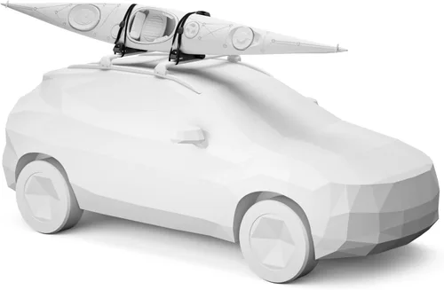 Vista 3 de Thule Hull-a-Port Aero - Estante para kayak en la azotea, lleva 1 kayak, diseño antirrobo, diseño plegable, superficie de montaje acolchada de goma