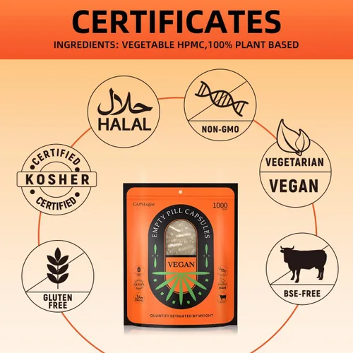 Vista 3 de Cápsulas vacías de píldoras tamaño 0, (100 unidades) paquete con cuchara de micro laboratorio, cápsulas vacías vegetarianas transparentes