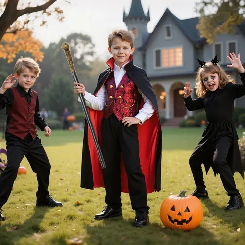 Vista 4 de PEADUCK Disfraz de vampiro para niños, disfraz de Halloween, juego de rol