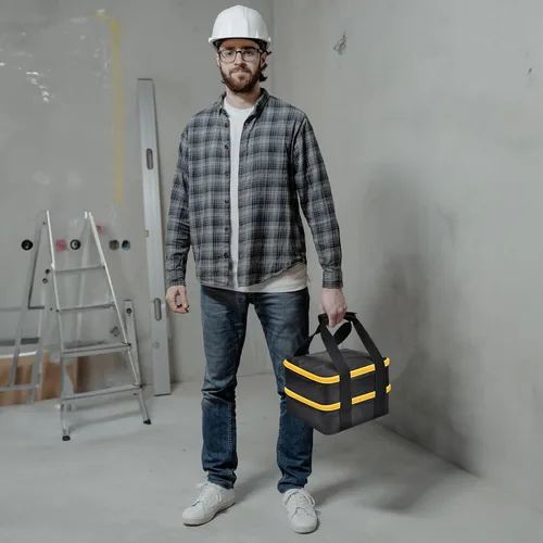 Vista 5 de Bolsa de Almacenamiento de Batería Grande para DEWALT/para Milwaukee 20v/ 18v/ 12v Batería y Cargador, Estuche Portátil