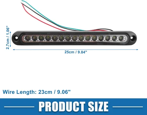 Vista 4 de 12V 24V 15 LED Remolque de coche Luz de identificación de señal de giro luz trasera tira blanca