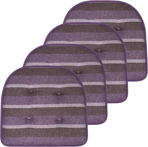 Vista 53 de Sweet Home Collection - Cojín de asiento de espuma viscoelástica y respaldo de caucho antideslizante con capitoné para silla, cojín en U, 17x16 Gris