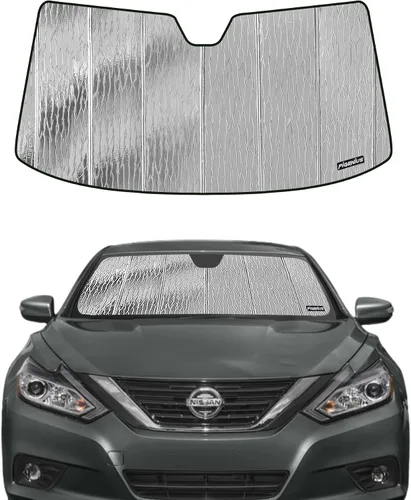 Vista 7 de Pigenius Parasol de parabrisas para Nissan Altima Sedan 2013-2018, acabado plateado metálico