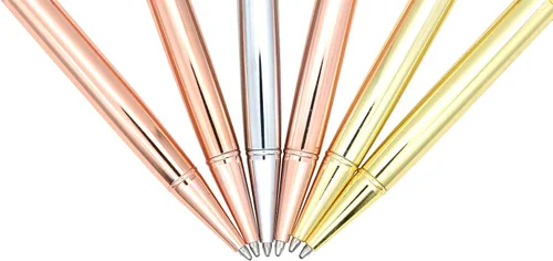 Vista 3 de Gullor 6 bolígrafos de metal elegante, piezas líquidas dinámicas para suministros de oficina, tinta negra (6 unidades), multicolor A