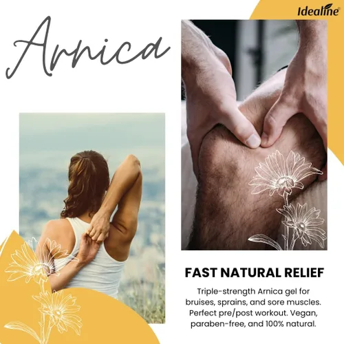 Vista 6 de Gel de árnica extra fuerte 3.4 fl oz, extracto glicólico de árnica montana, gel de moretones de árnica para articulaciones, músculos y espalda