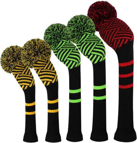 Vista 10 de Scott Edward Knit Golf Club Cover for Woods and Driver Set of 5 Head Covers Protect Driver Wood(460cc)* 1 Fairway Wood*2 and Hybrid/UT*2 with