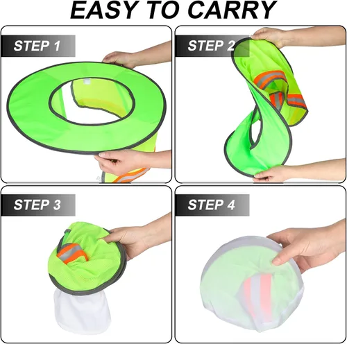 Vista 4 de Parasol de sombrero duro con visera de ala completa, protege tu cuello del sol, accesorios de construcción para hombres para sombreros duros