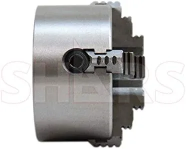 Vista 3 de Shars Mandíbulas duras sólidas de 4" 4 mordazas independientes con placa trasera roscada semimecanizada de 1-1/2-8 3.93", requiere mecanizado