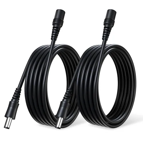 Vista 15 de Paquete de 2 cables de extensión de cobre puro de CC de 3 pies/3.3 ft, universal de 0.217 in x 0.083 in, enchufe hembra a macho, cable de 12 V