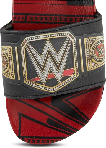 Vista 5 de WWE Sandalias con cinturón de campeonato para niños, John Cena, Roman Reigns, Seth Rollins World Wrestling Champion - Sandalias deslizantes