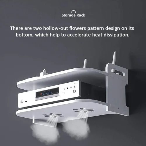 Vista 5 de Denpetec Estante flotante para componentes de TV, estante de caja de TV, reproductor de DVD grueso, estante para colgar en la pared, estante