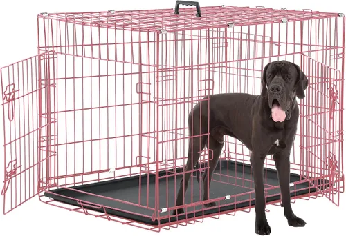 Vista 13 de Jaulas de 24 pulgadas para perros pequeños, 20 libras, jaula plegable para mascotas con bandeja de panel divisor, jaula de doble puerta para Negro