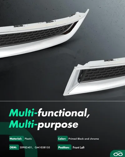 Vista 7 de SCITOO Rejilla del parachoques delantero izquierdo Compatible con 2017 para GMC Acadia Limited, 2013-2016 para GMC Acadia Rejilla exterior
