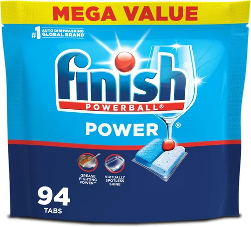 Vista 12 de Finish Power Cápsulas para lavavajillas, jabón detergente para lavavajillas sin enjuague previo para limpieza profunda y brillo con poder